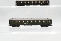 Roco N Konvolut Abteilwagen (1.Kl, 2.Kl. grün) Gepäckwagen (grün) DB
