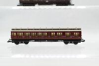 Arnold N Konvolut Oberlicht-Personenwagen (rot), Oberlicht-Personenwagen mit Bremserhaus (braun), Länderbahn