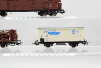 Piko H0 Konvolut Säurefasswagen mit BrHs, Kühlwagen (InterFrigo), Gedeckter Güterwagen mit BrHs, DB