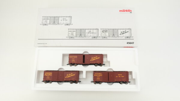 Märklin H0 45647 US-Güterwagen-Set Double-Door Box Car Set Typ A-50-19 der UP