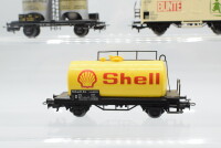 Märklin H0 Konvolut Kesselwagen (Shell), Silowagen (Braunkohlestaub). Kühlwagen (Bunte, Märklin) DB