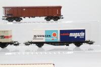 Märklin H0 Konvolut Rolldachwagen, Containertragwagen (Märklin Magazin 1990, TFG/DB) DB