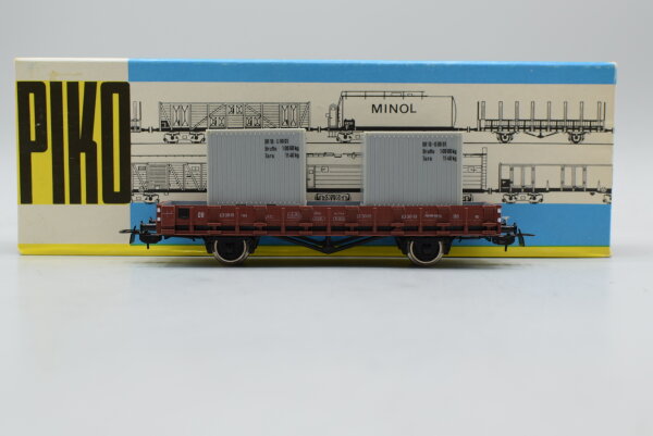 Piko H0 5/6416/018 Niederbordwagen mit 2x10 Container DR