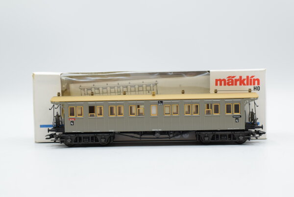 Märklin H0 4214 Reisezugwagen (grauer Wagenkasten) C4 (C4id Wü 99) der K.W.St.E.