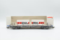 Märklin H0 4668 Flachwagen mit Containern...