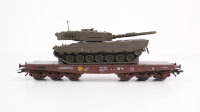 Märklin H0 48683 Schwerlast-Flachwagen mit Kampfpanzer Leopard 2  Sammp der ÖBB