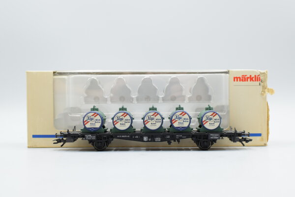 Märklin H0 47671 Behälter-Tragwagen (Container Alpi Käse) Lgjs der ÖBB