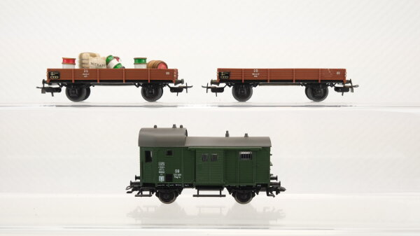 Märklin H0 Konvolut Niederbordwagen/ Güterzugbegleitwagen DB