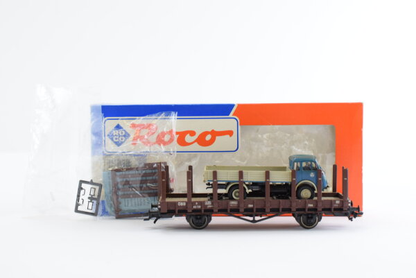 Roco H0 46483 Rungenwagen mit Pritschenwagen ÖBB