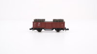 Minitrix N 51326500 Hochbordwagen, Ladung: Grubenholz E...