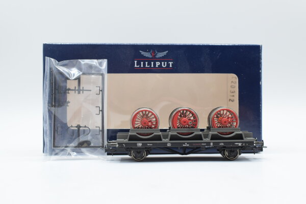 Liliput H0 L221511 Plattformwagen mit Radsätzen DB