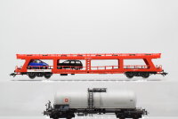 Märklin/Roco H0 Konvolut Autotransportwagen/ Kesselwagen/ ged. Güterwagen DB/DB AutoZug