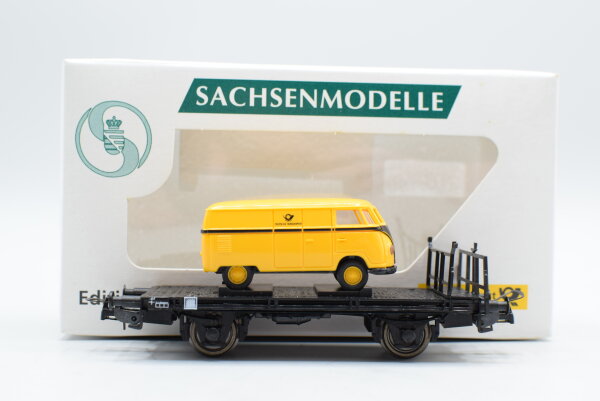 Sachsenmodelle H0 Flachwagen Xf mit VW Trasporter T1a