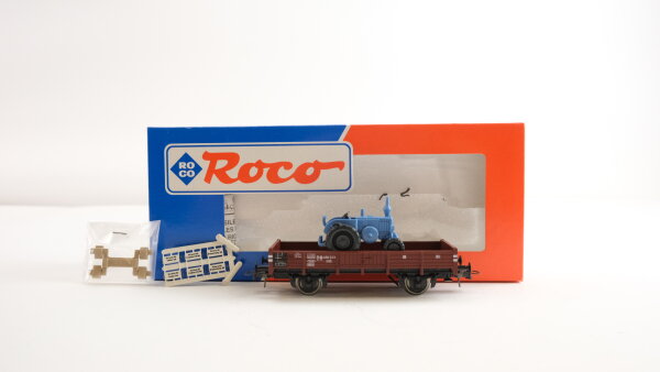 Roco H0 47817 Niederbordwagen (Wiking Traktor) DB
