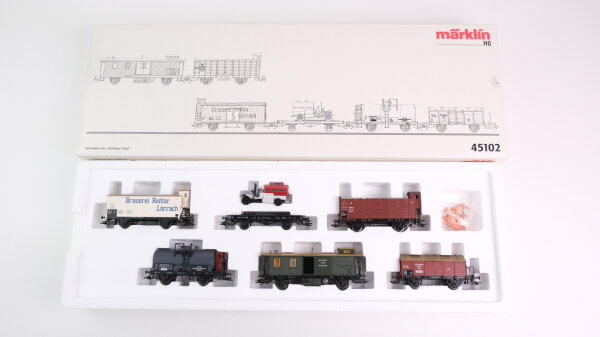 Märklin H0 45102 Güterwagen-Set "Geislinger Steige" der K.W.St.E./ Gr.Bad.Sts.E.