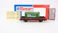 Roco H0 46031 Rungenwagen mit Container (Bitburger) DB (EVP)