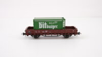 Roco H0 46031 Rungenwagen mit Container (Bitburger) DB (EVP)