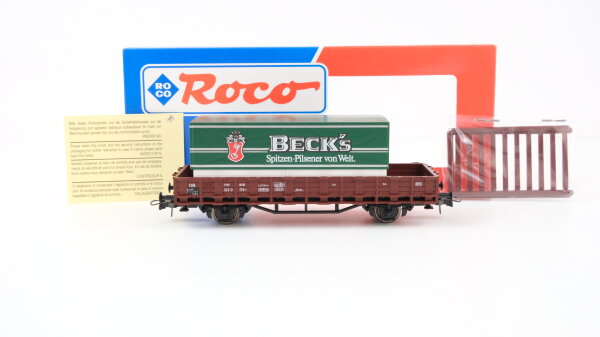 Roco H0 46031 Rungenwagen mit Container (Becks) DB (EVP)