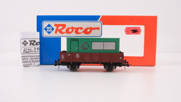 Roco H0 46034.A Offener Güterwagen mit Container (Hoch-Tief Bauer) DB (EVP)