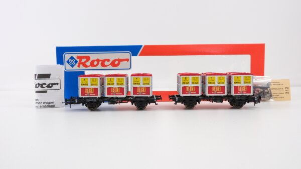 Roco H0 46997 Behältertragewagen (013 974, Rei "Von Haus zu Haus") DB