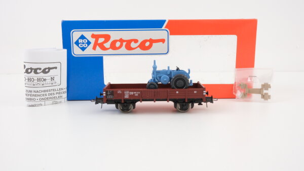 Roco H0 47817 Niederbordwagen (Wiking Traktor) DB
