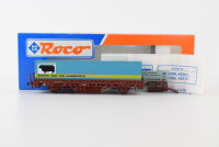 Roco H0 46319 Rungenwagen (334 7 888-6) mit Container (Scotch Beef for Sainsburys) DB
