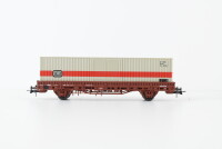 Roco H0 4399W Rungenwagen (335 5 128-2) mit Container (DB) DB