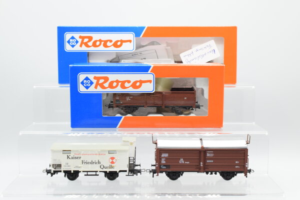 Roco/u.a. H0 Konvolut Rungenwagen/ Schiebedachwagen/ ged. Güterwagen/ Hochbordwagen DB (in EVP)
