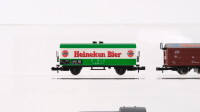 Minitrix/Roco/Arnold N Konvolut Niederbordwagen/ Packwagen/ Schienenreinigungswagen/ Kühlwagen DB/NS