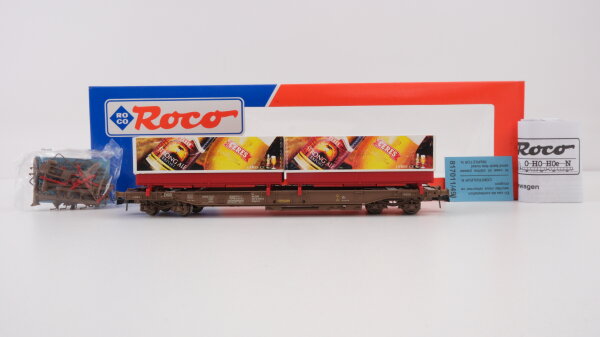 Roco H0 47014 Taschenwagen mit 2 Containern (Ceres Strong Ale) DSB