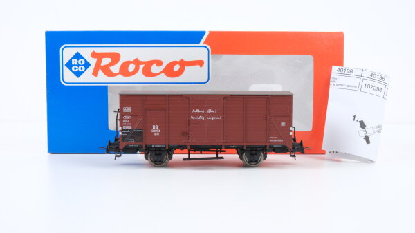 Roco H0 47278 Gedeckter Güterwagen (Achtung Glas) DB