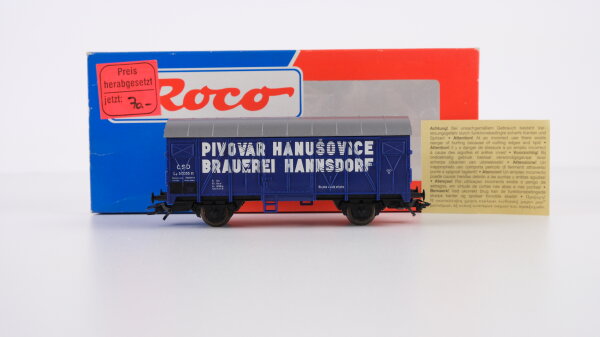 Roco H0 48029 Gedeckter Güterwagen (Brauerei Hannsdorf) CSD