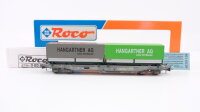 Roco H0 46369 Taschenwagen mit Container (Hangartner AG)...