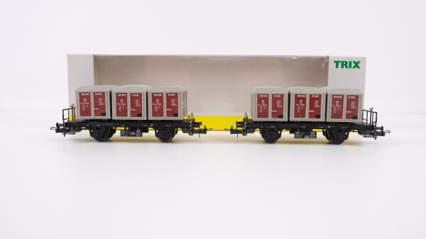 Trix H0 23941 Behältertragewagen-Set (010 117 und 010 127) DB (ohne Inlay)