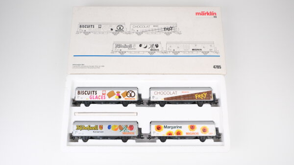 Märklin H0 4785 Güterwagen-Set Schiebewandwagen Hbils-vy der SBB