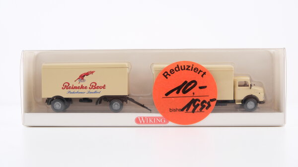 Wiking 1:87 0852 40 40 Koffer-Lastzug (MB L 1113) "Reinecke Brot"