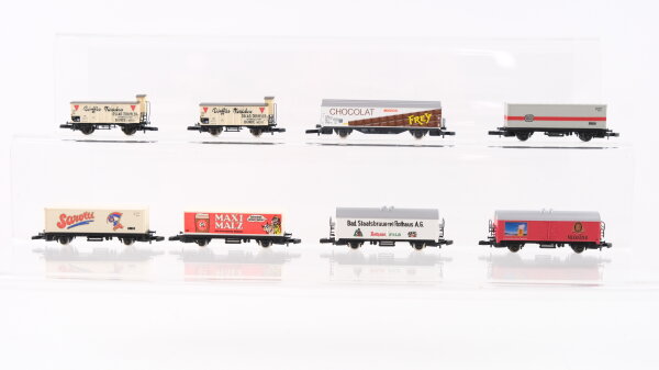 Märklin Z Konvolut ged. Güterwagen/ Kühlwagen/ Containertragwagen DB