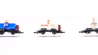 Märklin Z Konvolut Niederbordwagen/ Glaskesselwagen/ Kesselwagen DB/u.a.