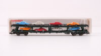 Fleischmann N 8285 Doppelstockw. Autotransport mit 8 PKW...