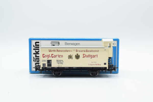 Märklin H0 4677 Bierwagen (ENGL. GARTEN STUTTGART) mit Bremserhaus)  Kühlwagen der K.W.St.E.