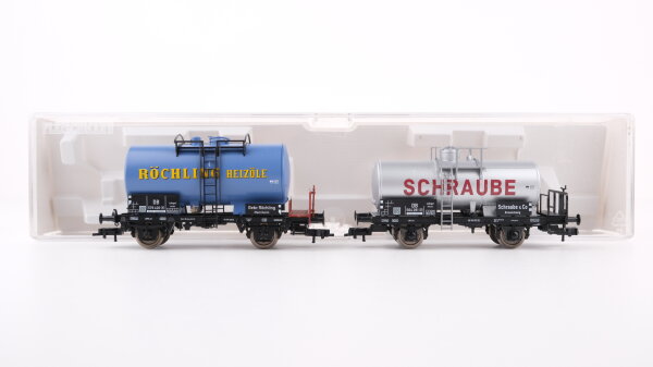 Fleischmann H0 99 5410 K Kesselwagen-Set "Schraube u Röchling Heizöle" DB