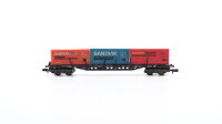 Minitrix N 13507 Containertragwagen mit 3 Containern...