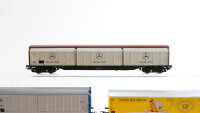 Electrotren/Piko/Kleinbahn H0 Konvolut Seitenwandschiebewagen (Coca Cola, Mercedes Benz, Post Jahreswagen) DB
