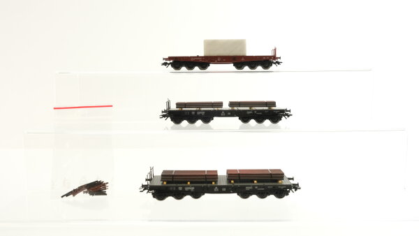 Märklin H0 Konvolut Schwerlastrungenwagen mit Ladung DB/FS