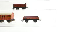 Unbekannt H0 Konvolut Gedeckter Güterwagen, Hochbordwagen mit Bremserhaus, Niederbordwagen