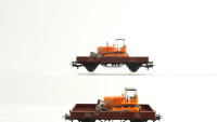 Märklin H0 Konvolut Niederbordwagen mit Ladung (Baumaschinen) DB