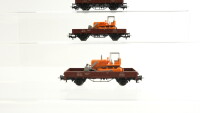 Märklin H0 Konvolut Niederbordwagen mit Ladung (Baumaschinen) DB