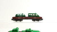 Märklin H0 Konvolut Niederbordwagen mit Ladung (Polizeifahrzeuge)