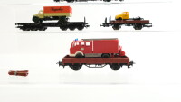 Märklin H0 Konvolut Niederbordwagen, Rungenwagen (mit LKW) DB