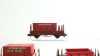 Märklin H0 Konvolut Rungenwagen mit Conatiner (Feuerwehr, Generator, Erste Hilfe, Atemschutz) DB